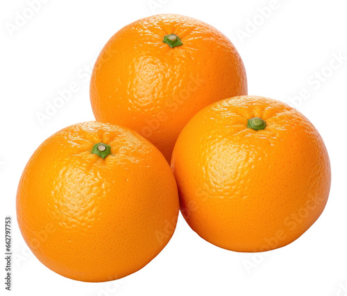 Three oranges isolated.