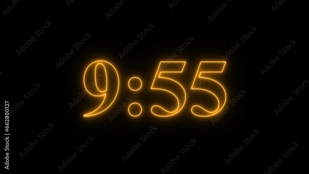 Neon lights timer, laser ray with ten minute counter Neon lights timer, laser ray with ten minute counter