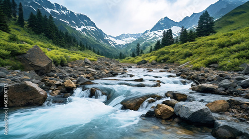 lake in the mountains Generative AI
