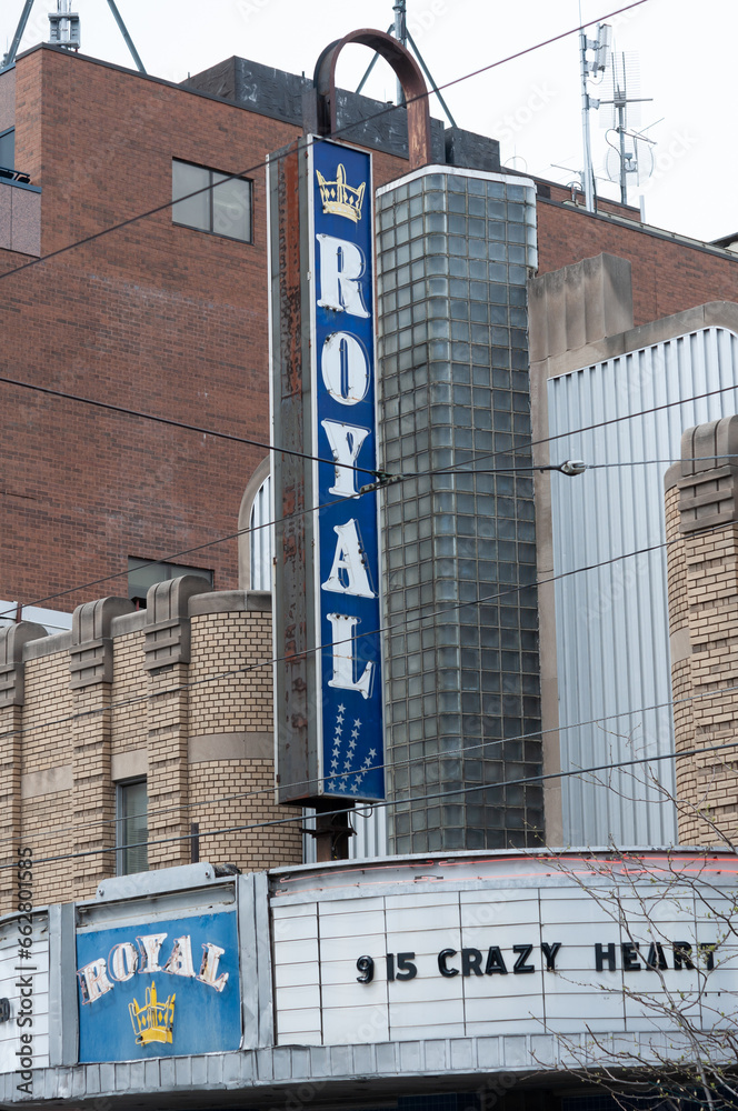 exterior building and signage of The Royal (before being refurbished exterior building and signage of The Royal (before being refurbished