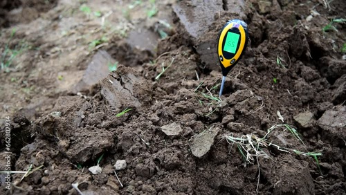 Use soil PH meter for check the PH value 