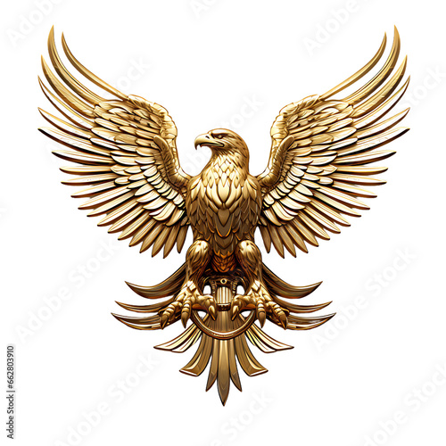 3d gold eagle symbol