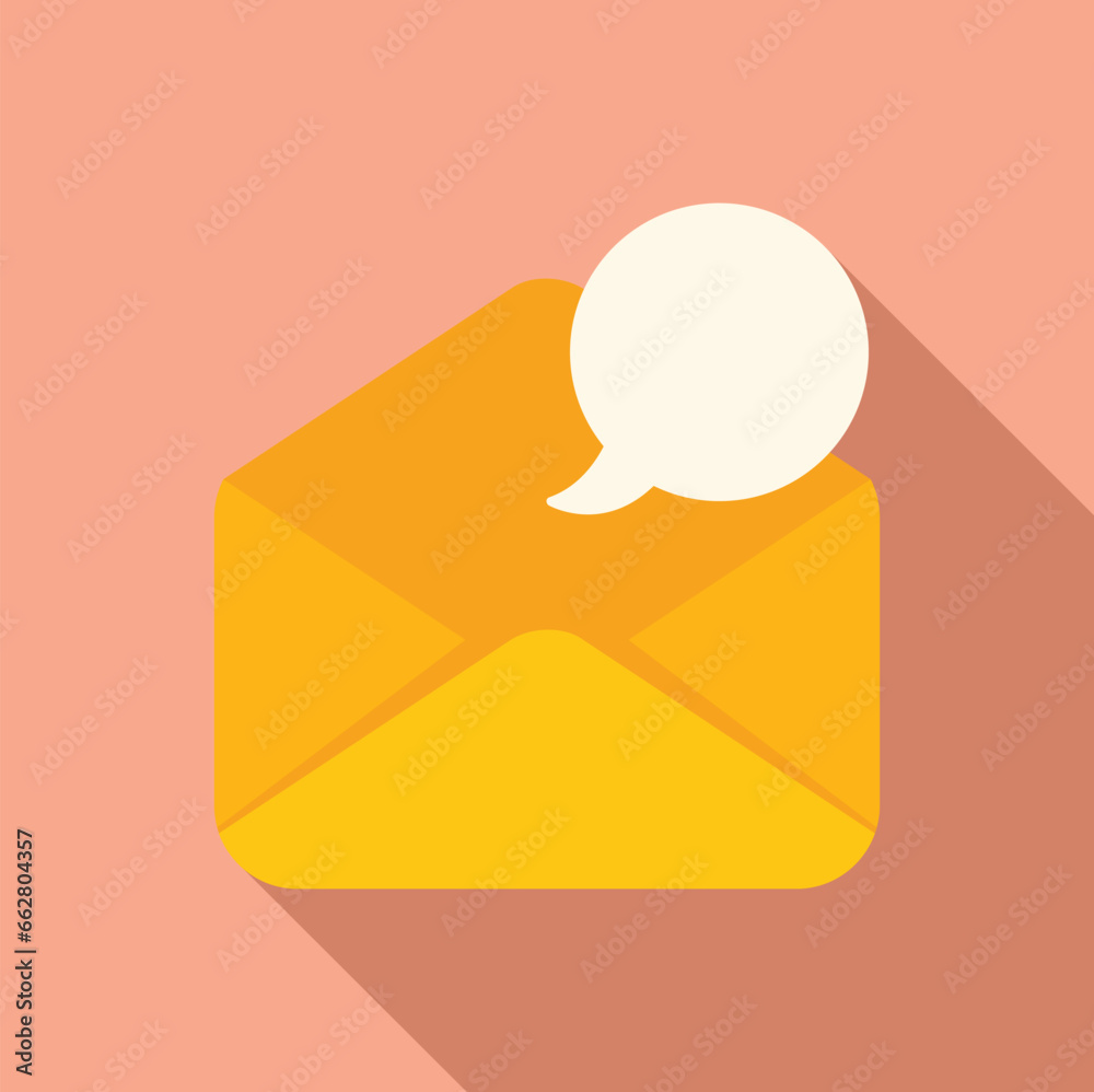 Mail new message icon flat vector. Share button. Internet application