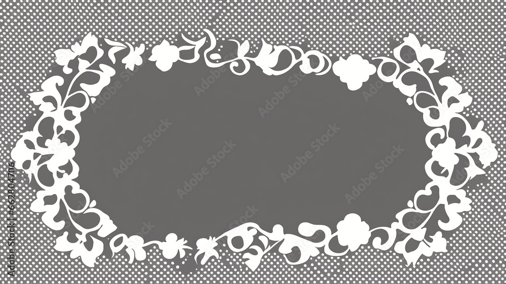 A White Frame With A Pattern On A Gray Background A White Frame With A Pattern On A Gray Background