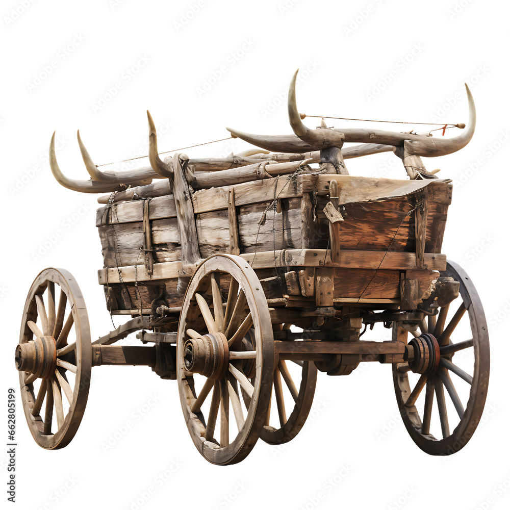 Fototapeta premium 3d old wooden traditional ox chart