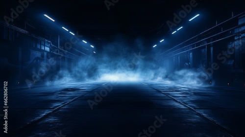 A mysterious and ominous tunnel filled with billowing smoke photo
