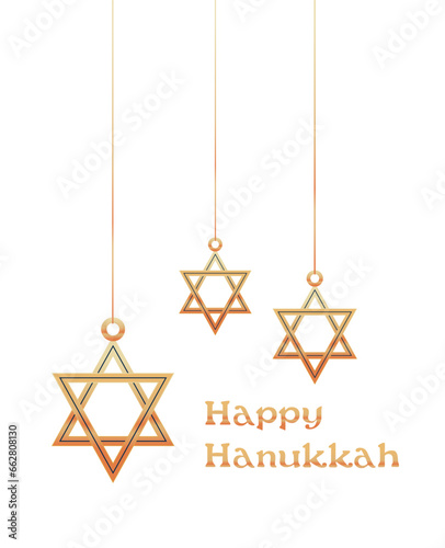 happy hanukkah judaism religious holidays hebrew celebration lettering greeting card star of david symbol
