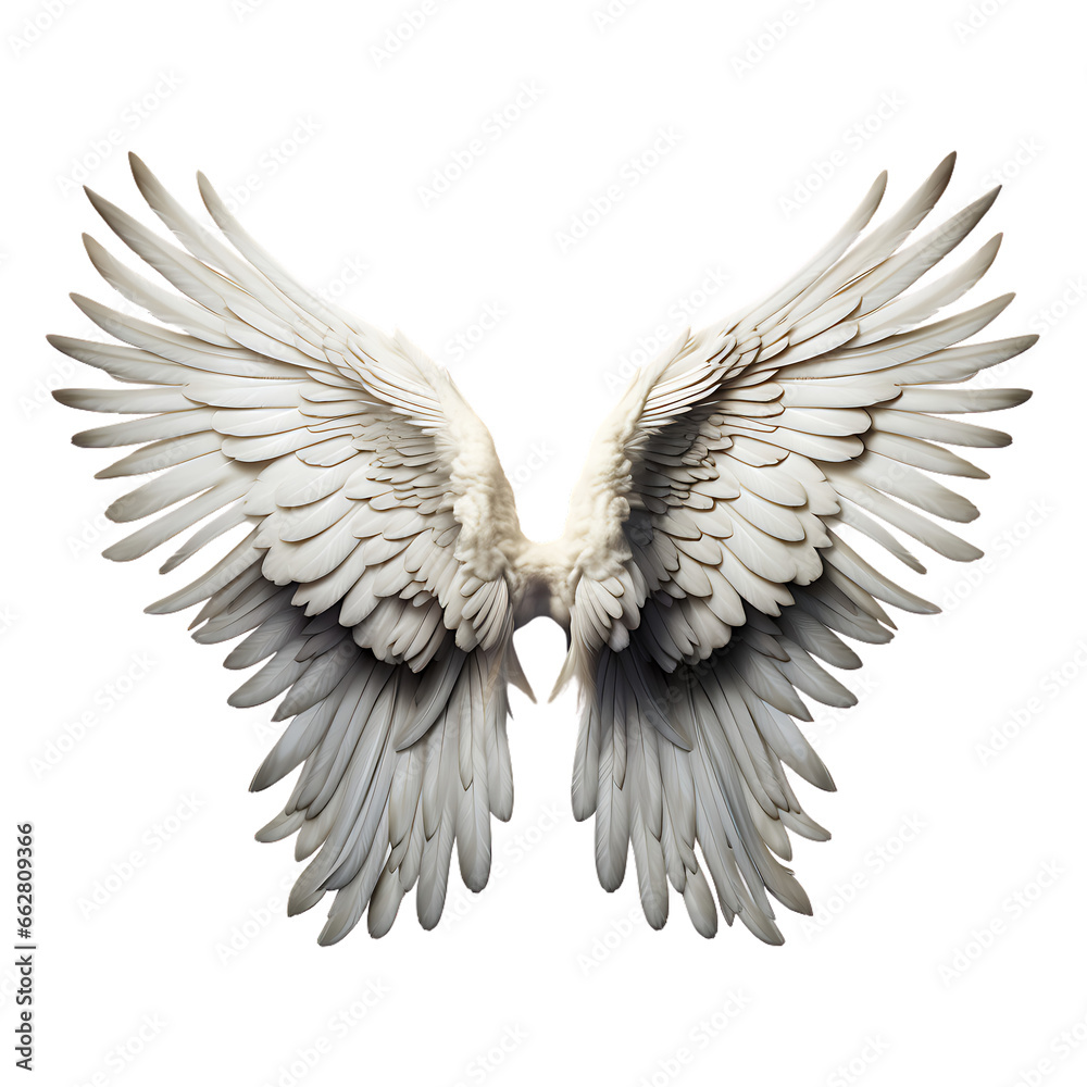 3d beautiful realistic wings - obrazy, fototapety, plakaty 
