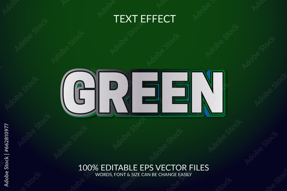 Green 3d fully editable illustration, vector eps text effect design Green 3d fully editable illustration, vector eps text effect design