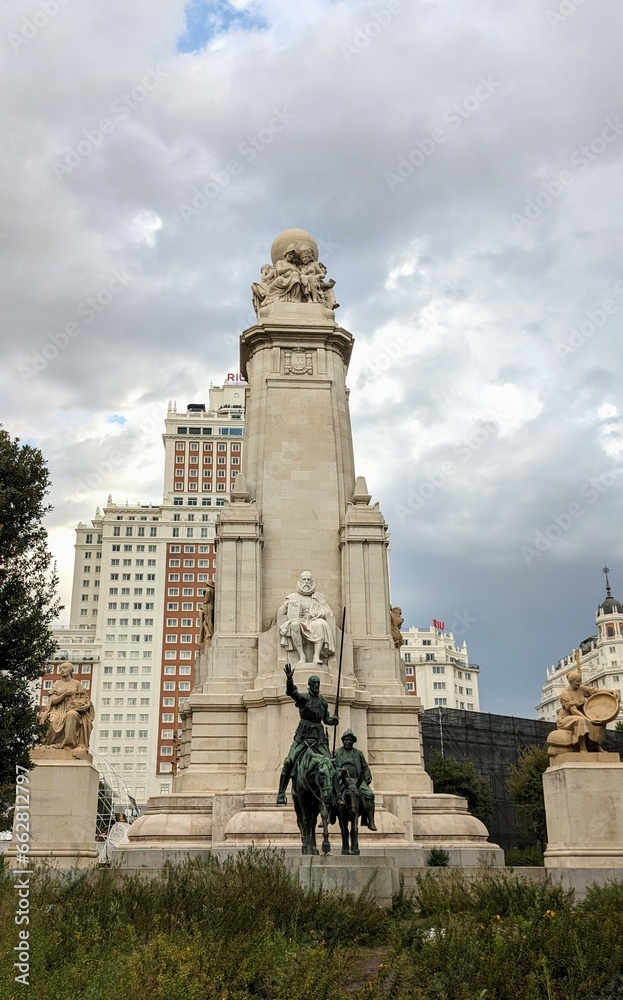 monument of Don Quixote and Sancho Panza, Madrid, Spain