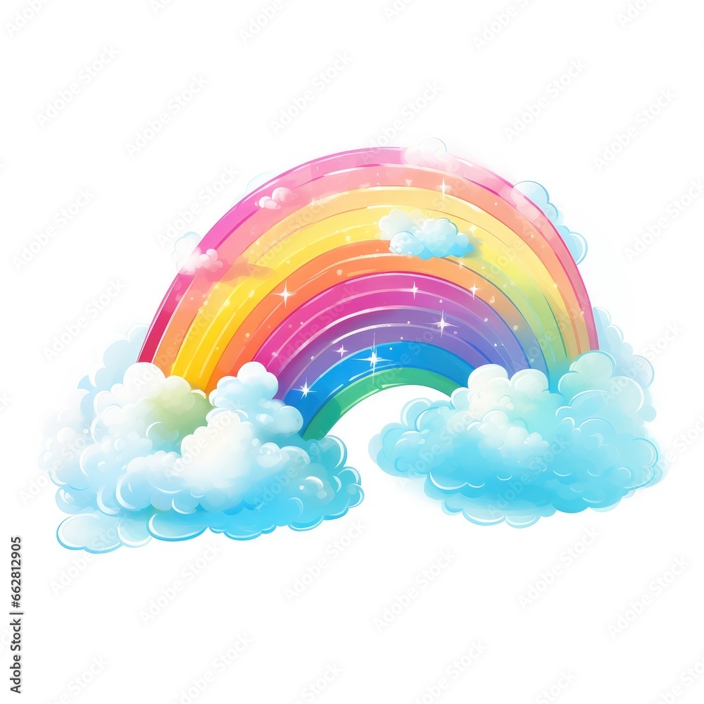 Rainbow beautiful cartoon. Isolated on white background Rainbow beautiful cartoon. Isolated on white background
