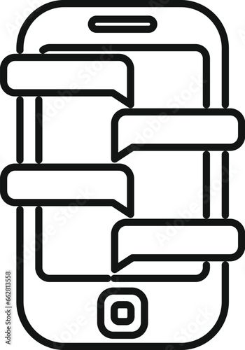 Phone big chat icon outline vector. Internet content. Business group