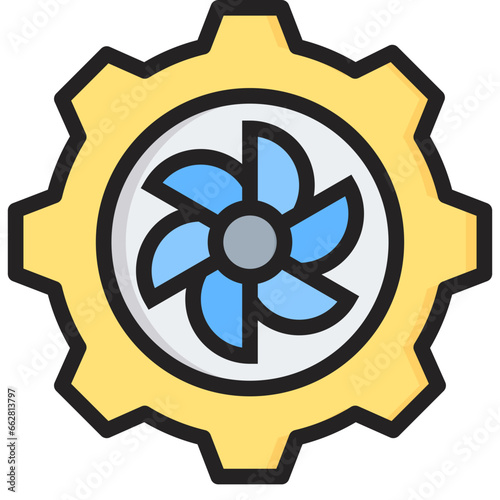Turbines Outline Color Icon