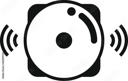 Alarm ringer icon simple vector. Person exit. Work arrow