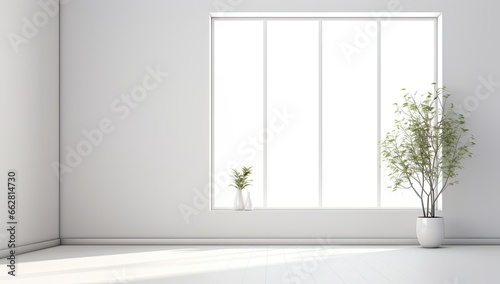 Sunlight falling into a white room with big windows.