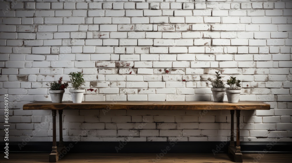 A white brick wall background. A white brick wall background.