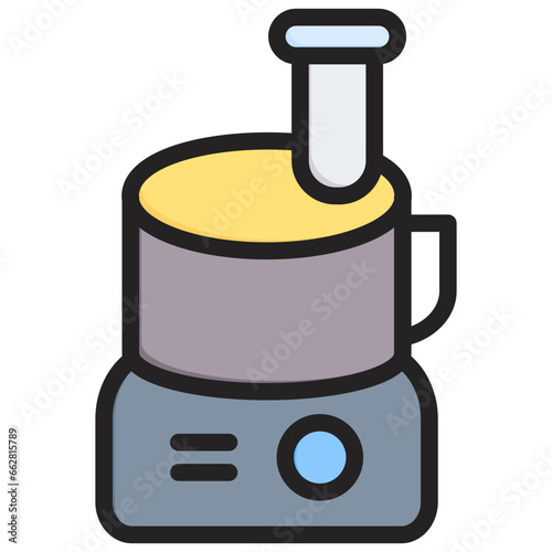 Food Processor Outline Color Icon