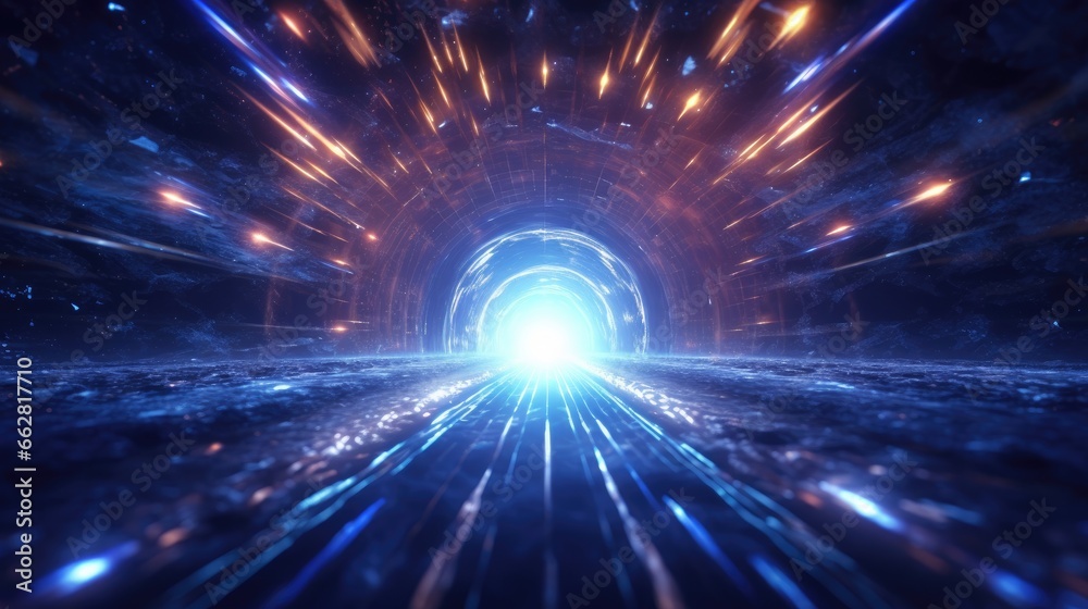 Fototapeta premium Abstract lens flare space or time travel concept background