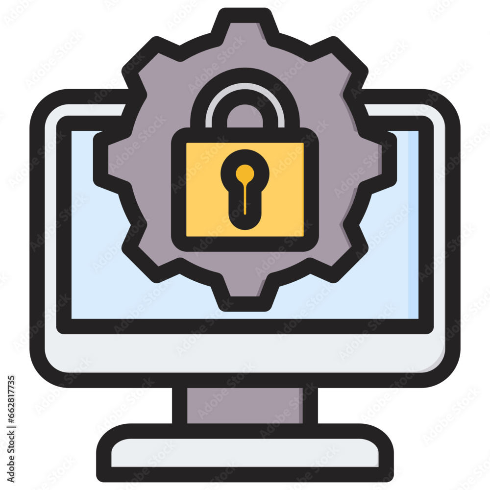 Ip Security Outline Color Icon Ip Security Outline Color Icon