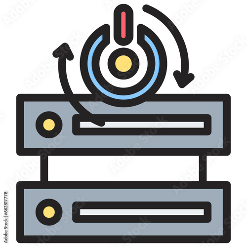 Server Reboot Outline Color Icon