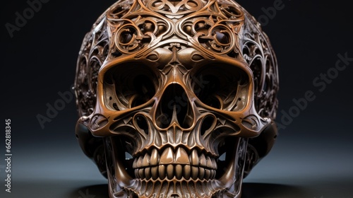 Full skull fabrication. An example of masterpiece post processing after 3D print photo