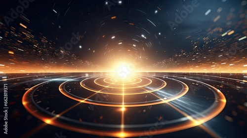 Abstract lens flare space or time travel concept background