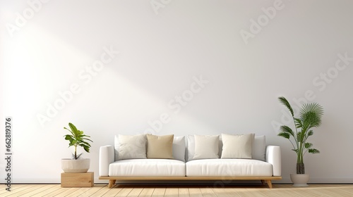 Home mockup, modern interior background, blank wall, 3d render © HN Works