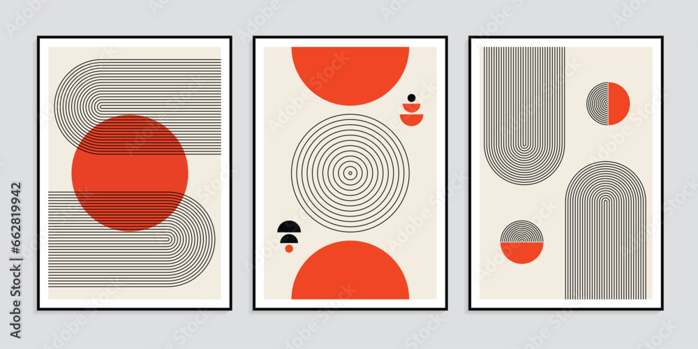 Abstract minimalist wall art orange geometric shape posters Abstract minimalist wall art orange geometric shape posters
