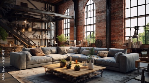 A fusion of vintage and industrial in a loft living area © Choudhry