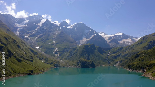 beautiful crystal lake in a mountain gorge