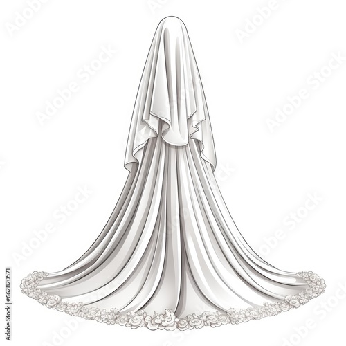 Veil Wedding isolated on a white background