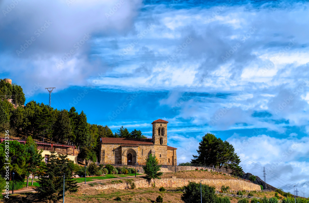 Aguilar de Campoo Church of Santa Cecilia on the hill by the castle Palencia province Castilla y León, Spain