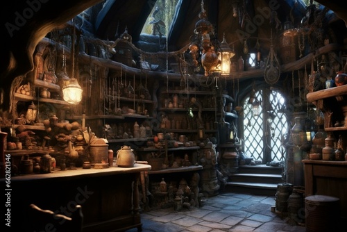 Magical home of a sorcerer. Generative AI