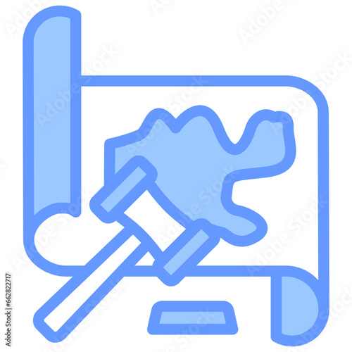 Land Dispute Blue Icon