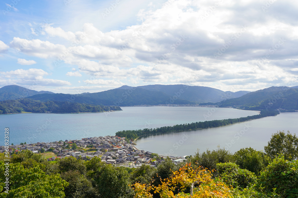 View Amanohashidate, one of the three major scenic spots in Japan, from the observatory and enjoy the scenery in the way of 