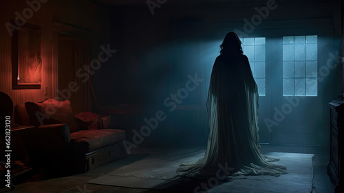Ghostly Figure in the Moonlit Room