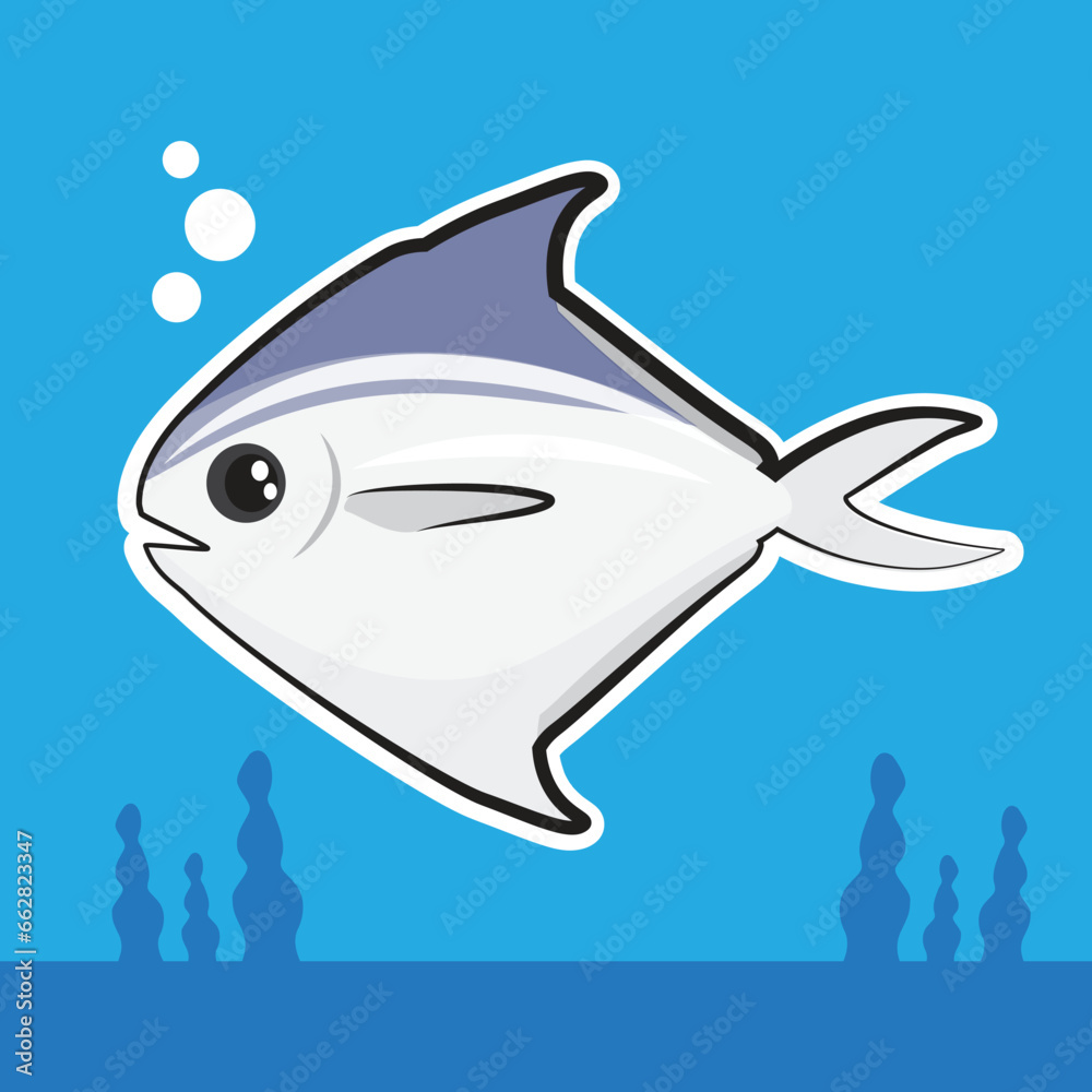 silver pomfret and fish silver pomfret and fish