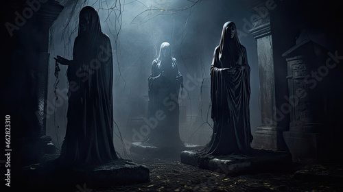Whispering Specters Among the Haunted Tombs