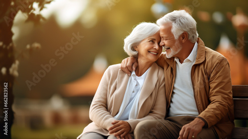 HAPPY ELDERLY MARRIED COUPLE ON THE SOFA. image created by legal AI