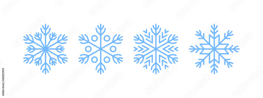 Snowflakes icon set. Snowflakes badges. Snowflake different icons. Vector scalable graphics Snowflakes icon set. Snowflakes badges. Snowflake different icons. Vector scalable graphics