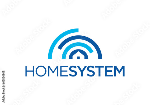 smart home protection wireless system logo design.