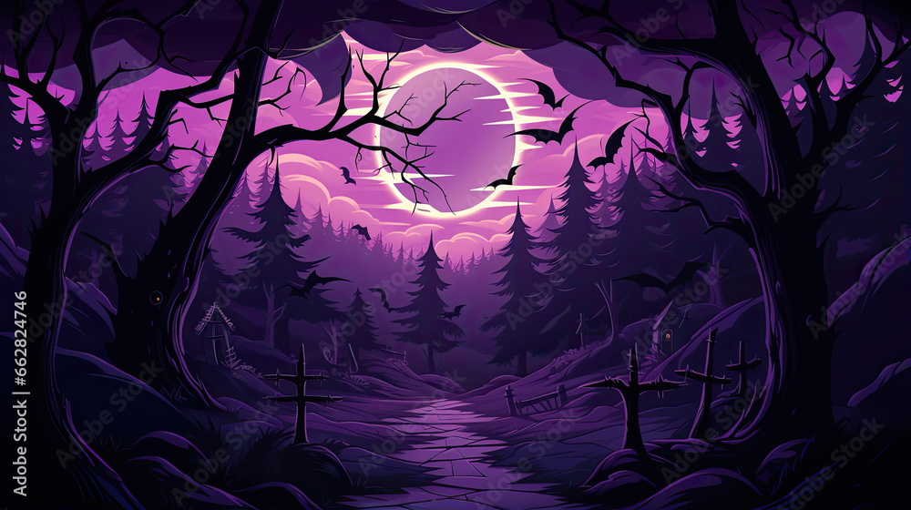 Eerie Halloween Forest