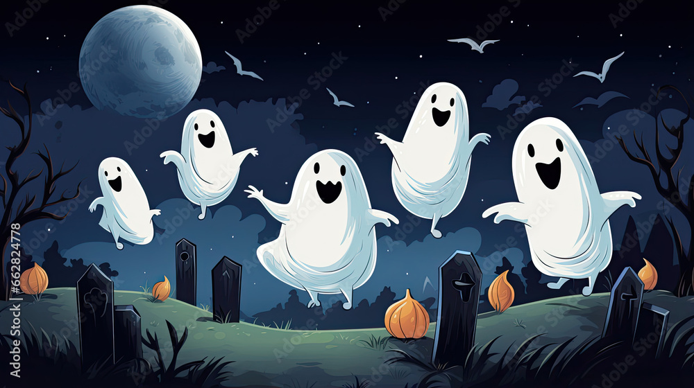 Playful Halloween Ghosts Playful Halloween Ghosts