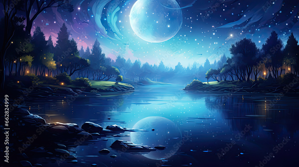 Bewitched Moonlit Lake