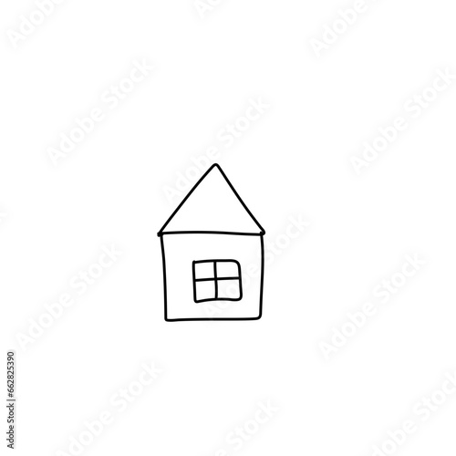 Doodle home cartoon style. vector illustration.