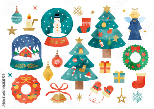 水彩 クリスマスイラストセット