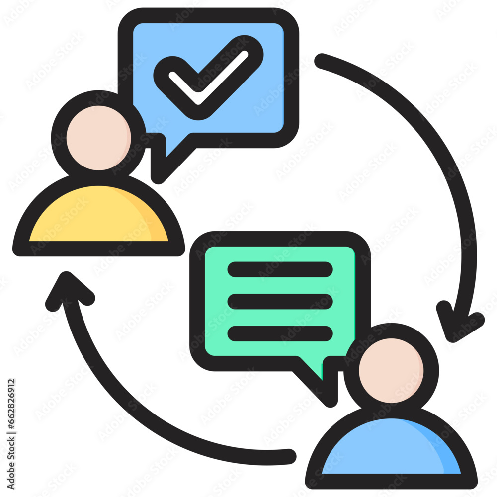 Communication Relation Outline Color Icon Communication Relation Outline Color Icon