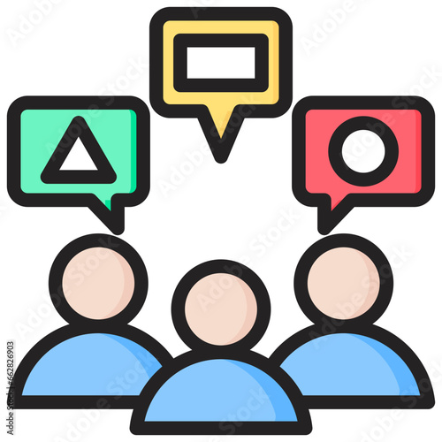 Heterogeneity Outline Color Icon