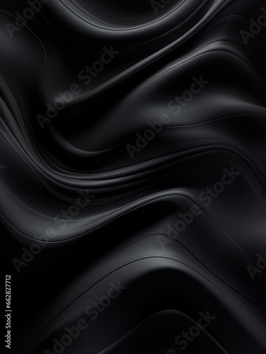 Black Slime Creative Abstract Wavy Texture. Flowing Digital Art Decoration. Abstract Realistic Surface Vertical Background. Ai Generated Vibrant Curly Pattern.