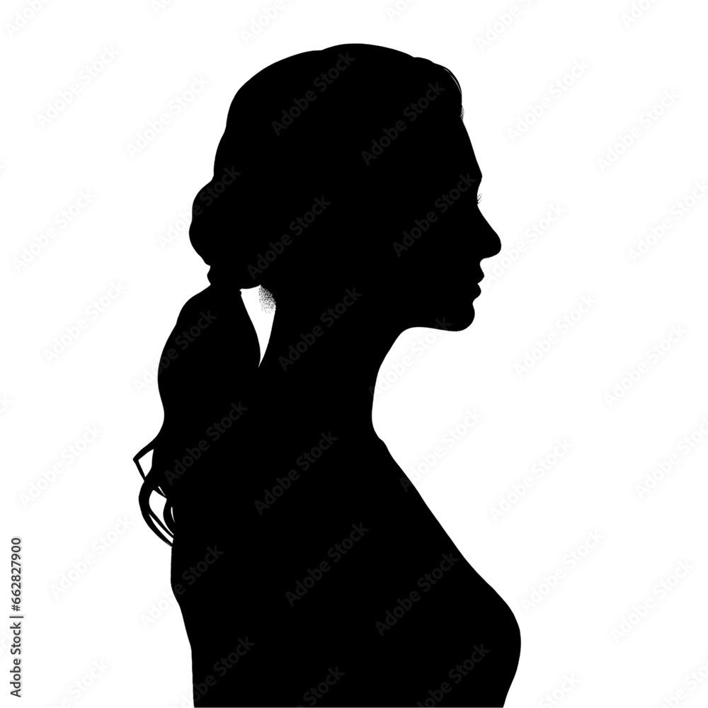 Silhouette of a person looking the horizon, vector.